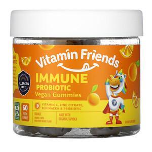 Vitamin Friends, Immune Probiotic Vegan Gummies, Orange, 60 Pectin Gummies - HealthCentralUSA