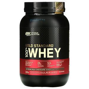 Optimum Nutrition, Gold Standard 100% Whey, Extreme Milk Chocolate, 2 lb (907 g) - HealthCentralUSA