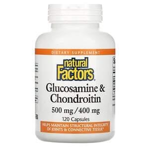 Natural Factors, Glucosamine & Chondroitin, 500 mg/400 mg, 120 Capsules - HealthCentralUSA