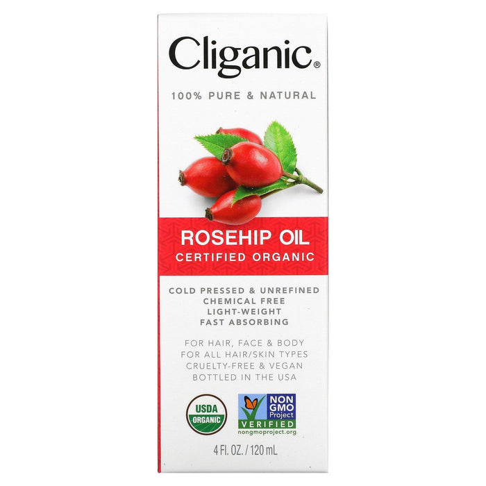Cliganic, 100% Pure & Natural, Rosehip Oil, 4 fl oz (120 ml) - HealthCentralUSA