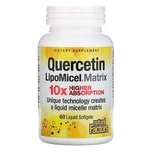Natural Factors, Quercetin LipoMicel Matrix, 60 Liquid Softgels - HealthCentralUSA