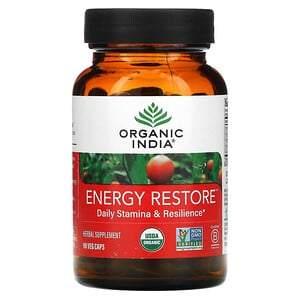 Organic India, Energy Restore, Daily Stamina & Resilience, 90 Veg Caps - HealthCentralUSA