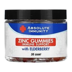 Absolute Nutrition, Immunity, Zinc Gummies with Elderberry, 30 Count - HealthCentralUSA