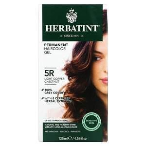 Herbatint, Permanent Haircolor Gel, 5R Light Copper Chestnut, 4.56 fl oz (135 ml) - HealthCentralUSA
