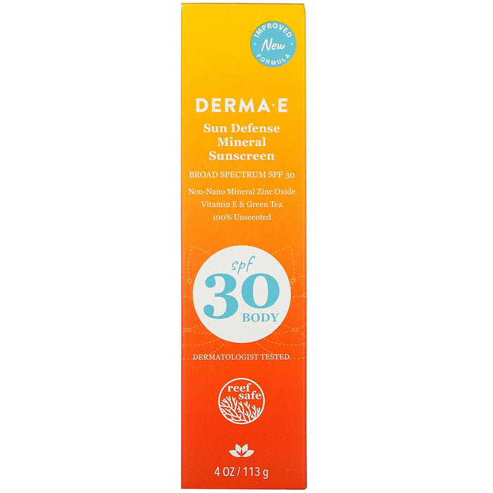 Derma E, Sun Defense Mineral Sunscreen, SPF 30, 4 oz (113 g) - HealthCentralUSA
