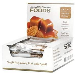 California Gold Nutrition, Foods, Caramel & Almond Bars, 12 Bars, 1.4 oz (40 g) Each - HealthCentralUSA