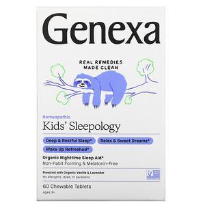 Genexa, Kids' Sleepology, Organic Nighttime Sleep Aid, Ages 3+, Vanilla & Lavender, 60 Chewable Tablets - HealthCentralUSA