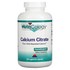 Nutricology, Calcium Citrate, 180 Vegetarian Capsules - HealthCentralUSA