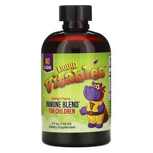 Vitables, Liquid Immune Blend for Children, No Alcohol, Orange Flavor, 4 fl oz (120 ml) - HealthCentralUSA