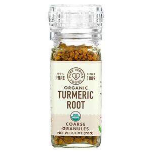 Pure Indian Foods, Organic Turmeric Root, Coarse Granules, 2.5 oz (70 g) - HealthCentralUSA