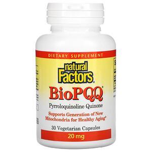 Natural Factors, BioPQQ, 20 mg, 30 Vegetarian Capsules - HealthCentralUSA