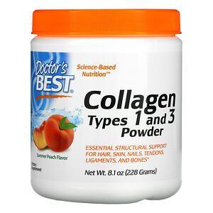Doctor's Best, Collagen Types 1 and 3 Powder, Peach, 8.1 oz (228 g) - HealthCentralUSA