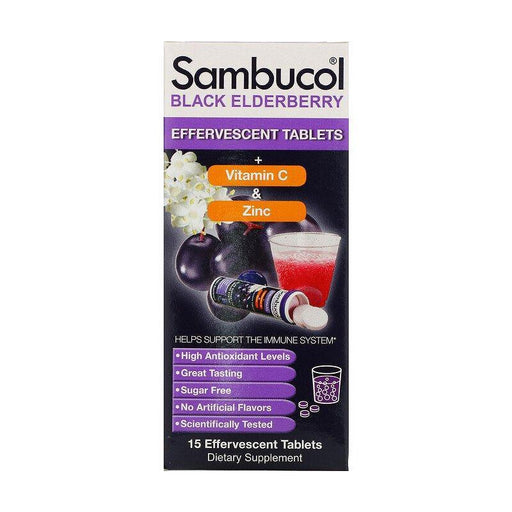 Sambucol, Black Elderberry, Effervescent Tablets, 15 Effervescent Tablets - HealthCentralUSA