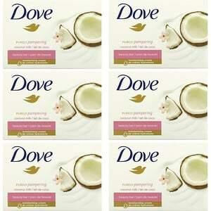 Dove, Purely Pampering Beauty Bar, Coconut Milk and Jasmine Petals, 6 Bars, 3.75 oz (106 g) Each - HealthCentralUSA