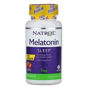 Natrol, Melatonin, Fast Dissolve, Strawberry, 1 mg, 90 Tablets - HealthCentralUSA
