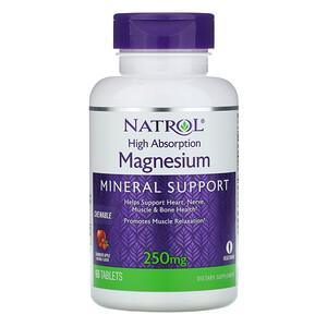 Natrol, High Absorption Magnesium, Cranberry Apple Natural Flavor, 250 mg, 60 Tablets - HealthCentralUSA