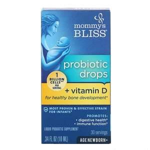 Mommy's Bliss, Probiotic Drops + Vitamin D, .34 fl oz (10 ml) - HealthCentralUSA