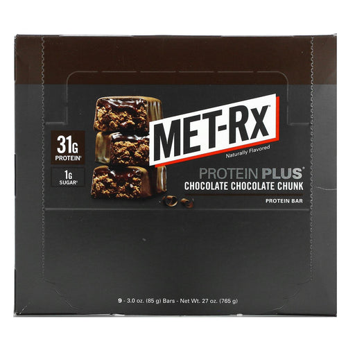 MET-Rx, PROTEIN PLUS Bar, Chocolate Chocolate Chunk, 9 Bars, 3.0 oz (85 g) Each - HealthCentralUSA