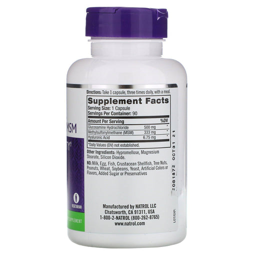 Natrol, Glucosamine, Hyaluronic Acid & MSM , 90 Capsules - HealthCentralUSA