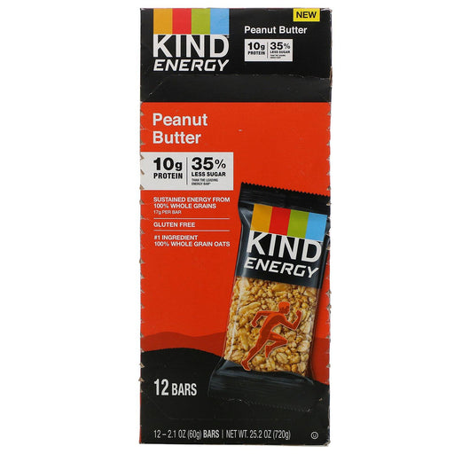KIND Bars, Energy, Peanut Butter, 12 Bars, 2.1 oz (60 g) Each - HealthCentralUSA