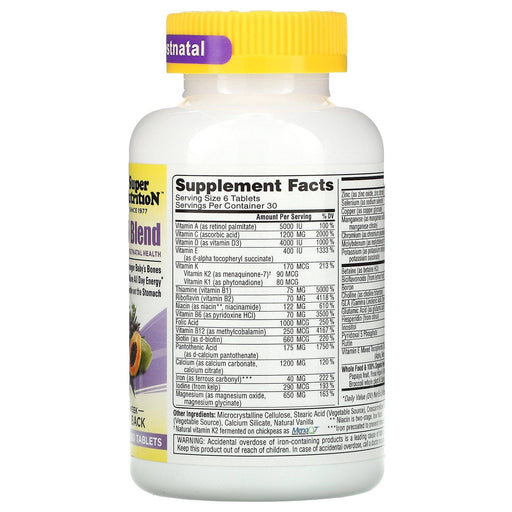 Super Nutrition, PreNatal Blend, 180 Tablets - HealthCentralUSA