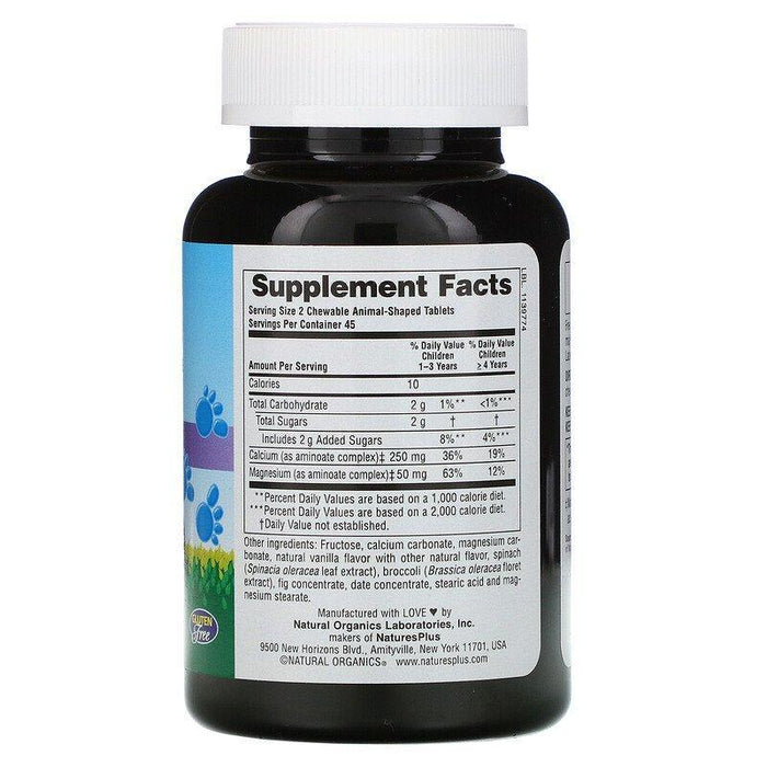Nature's Plus, Source of Life, Animal Parade, Calcium, Children's Chewable Supplement, Natural Vanilla Sundae Flavor, 90 Animal-Shaped Tablets - HealthCentralUSA
