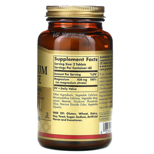 Solgar, Magnesium Citrate, 120 Tablets - HealthCentralUSA