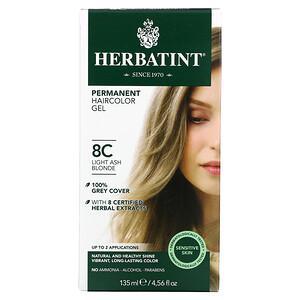 Herbatint, Permanent Haircolor Gel, 8C, Light Ash Blonde, 4.56 fl oz (135 ml) - HealthCentralUSA