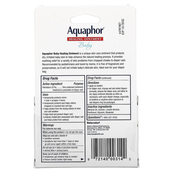 Aquaphor, Baby Healing Ointment, 2 Tubes, 0.35 oz (10 g) Each - HealthCentralUSA