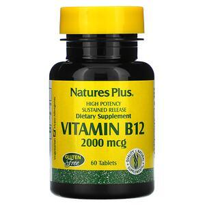 Nature's Plus, Vitamin B-12, 2000 mcg, 60 Tablets - HealthCentralUSA