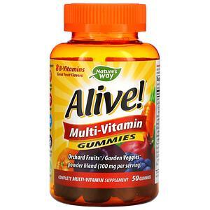 Nature's Way, Alive! Multi-Vitamin Gummies, Great Fruit Flavors, 50 Gummies - HealthCentralUSA