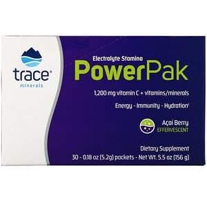 Trace Minerals Research, Electrolyte Stamina PowerPak, Acai Berry, 30 Packets, 0.18 oz (5.2 g) Each - HealthCentralUSA