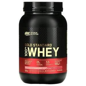 Optimum Nutrition, Gold Standard 100% Whey, Delicious Strawberry, 2 lb (907 g) - HealthCentralUSA