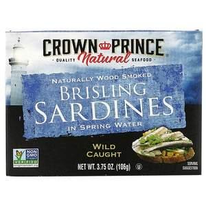 Crown Prince Natural, Brisling Sardines, In Spring Water, 3.75 oz (106 g) - HealthCentralUSA