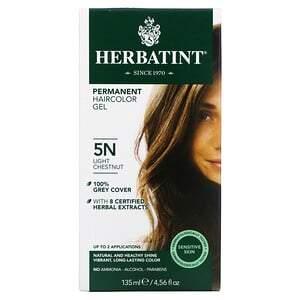 Herbatint, Permanent Haircolor Gel, 5N, Light Chestnut, 4.56 fl oz (135 ml) - HealthCentralUSA
