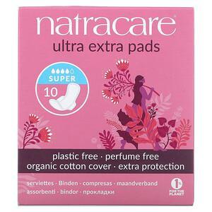 Natracare, Ultra Extra Pads, Super, 10 Pads - HealthCentralUSA