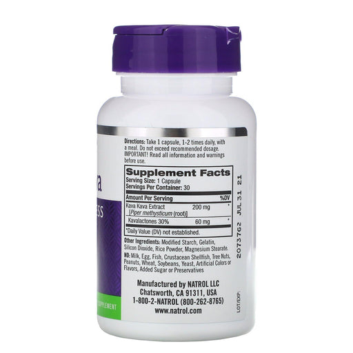 Natrol, Kava Kava, 200 mg, 30 Capsules - HealthCentralUSA