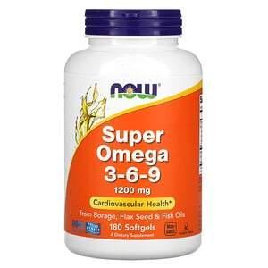 Now Foods, Super Omega 3-6-9, 1,200 mg, 180 Softgels - HealthCentralUSA
