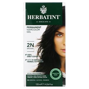 Herbatint, Permanent Haircolor Gel, 2N, Brown, 4.56 fl oz (135 ml) - HealthCentralUSA