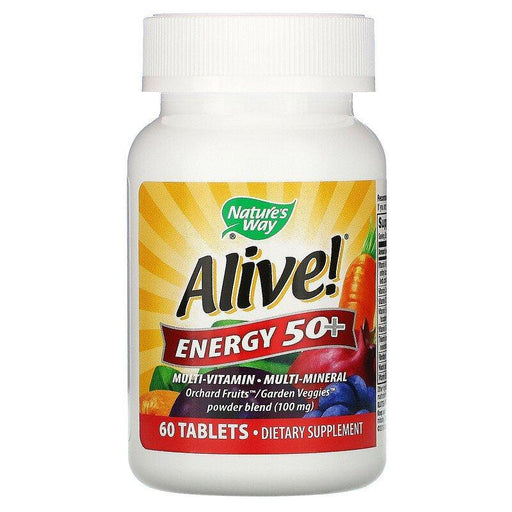 Nature's Way, Alive! Energy 50+, Multi-Vitamin-Multi-Mineral, Adults 50+, 60 Tablets - HealthCentralUSA