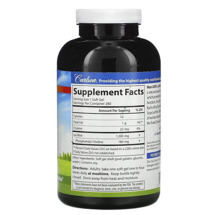Carlson Labs, Lecithin, 1,200 mg, 280 Soft Gels - HealthCentralUSA