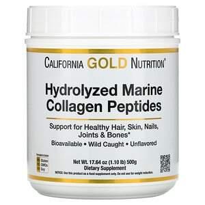 California Gold Nutrition, Hydrolyzed Marine Collagen Peptides, Unflavored, 17.64 oz (500 g) - HealthCentralUSA