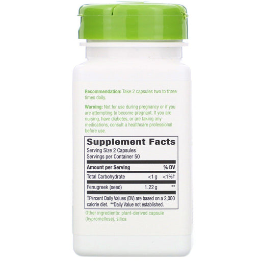 Nature's Way, Fenugreek Seed, 610 mg, 100 Vegan Capsules - HealthCentralUSA