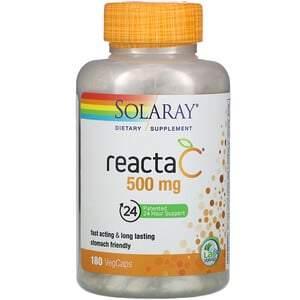 Solaray, Reacta-C, 500 mg, 180 VegCaps - HealthCentralUSA