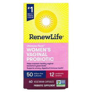 Renew Life, Ultimate Flora Women's Vaginal Probiotic, 50 Billion CFU, 60 Vegetarian Capsules - HealthCentralUSA