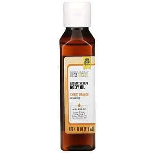 Aura Cacia, Aromatherapy Body Oil, Relaxing, Sweet Orange, 4 fl oz (118 ml) - HealthCentralUSA