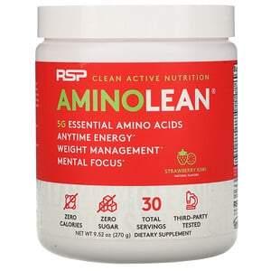 RSP Nutrition, AminoLean, Essential Amino Acids + Anytime Energy, Strawberry Kiwi, 9.52 oz (270 g) - HealthCentralUSA