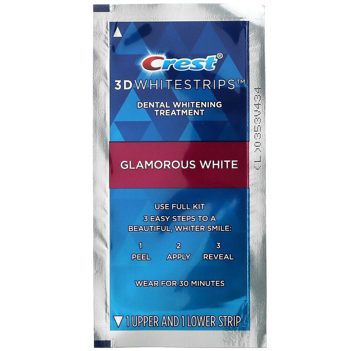 Crest, 3D Whitestrips, Dental Whitening Kit, Glamorous White, 28 Strips - HealthCentralUSA