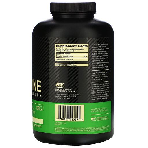 Optimum Nutrition, Micronized Creatine Powder, Unflavored, 1.32 lb (600 g) - HealthCentralUSA