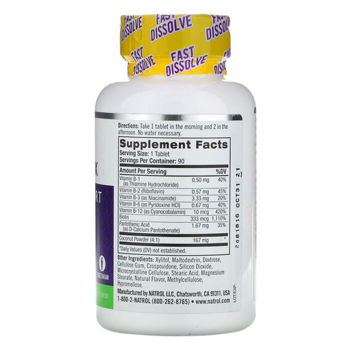 Natrol, B-Complex, Fast Dissolve, Coconut Natural Flavor, 90 Tablets - HealthCentralUSA